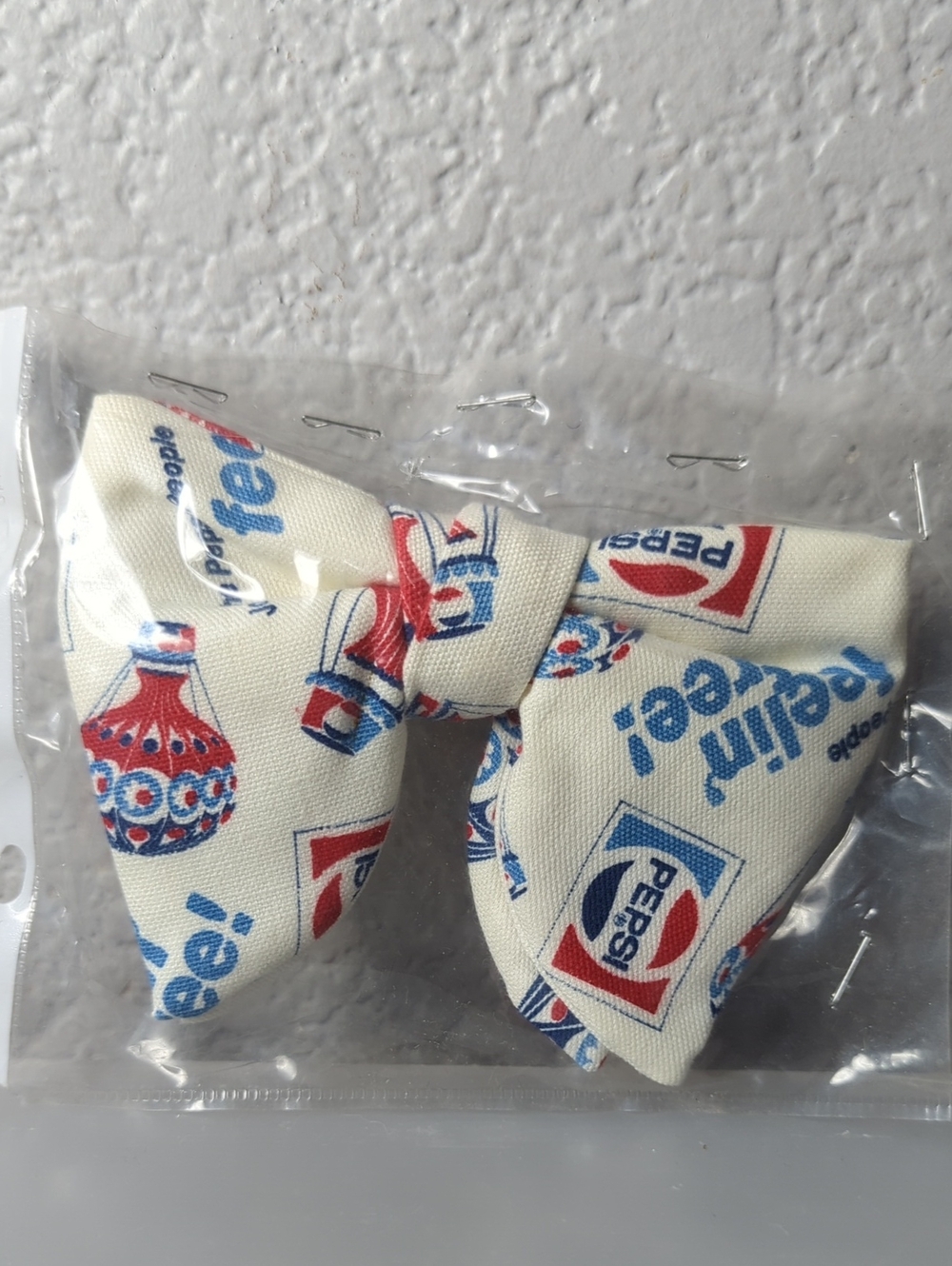 Vtg Pepsi Clip On Bow Tie Soda Pop Promotional Balloon Neck Tie 70's Nostalgia